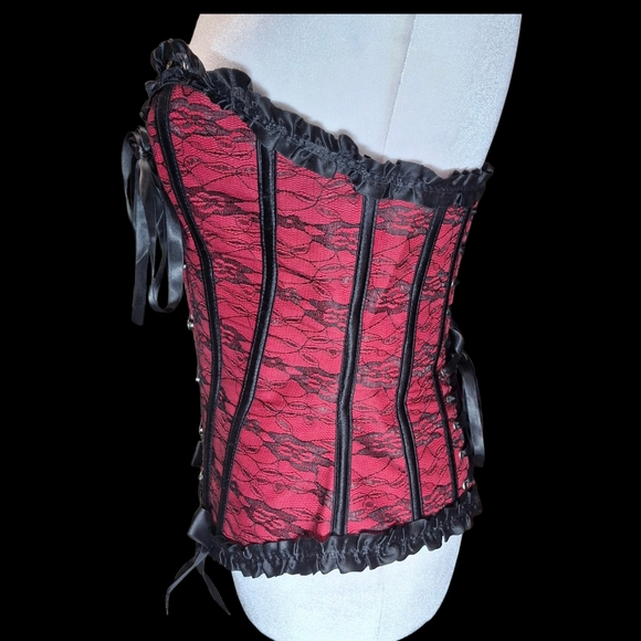 Red and Black Corset Women Size X-Small - Picture 4 of 16